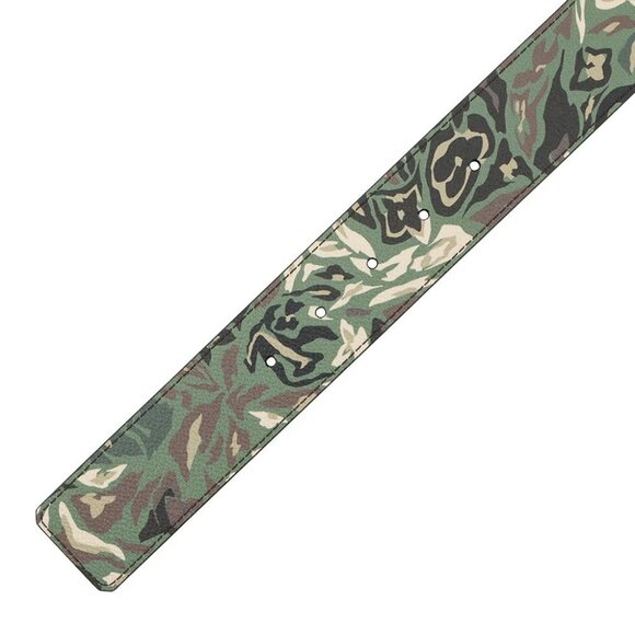 LOUIS VUITTON Belt: LV Flower Camouflage 40mm Reversible Size 35.4" PVC/Leat... - Picture 6 of 8
